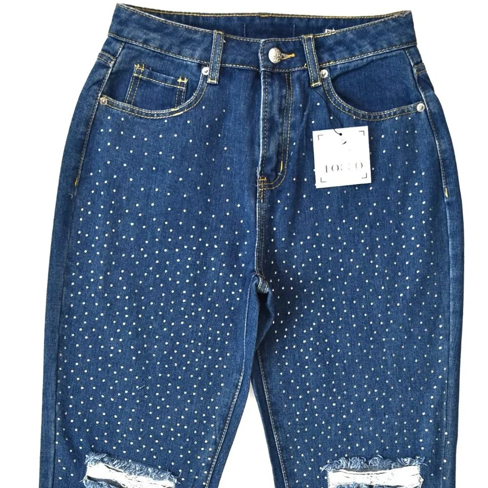 Rhinestone Ripped-Front - Picture 8 of 9